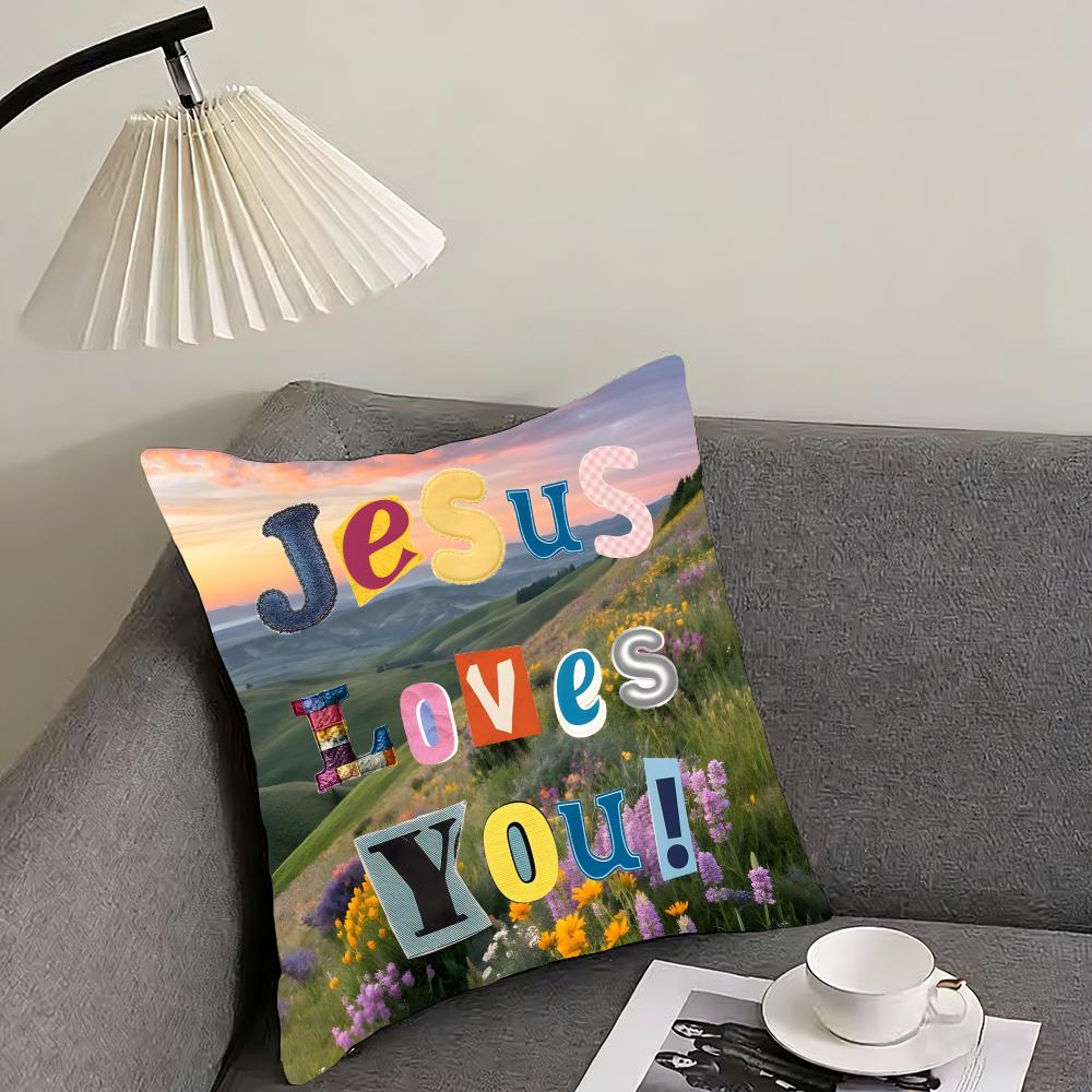 Positive Words Ins Cushion Cover Pillowcase Ultra Soft Skin Friendly Fabric Cloud Like Comfort & Concealed Zipper
