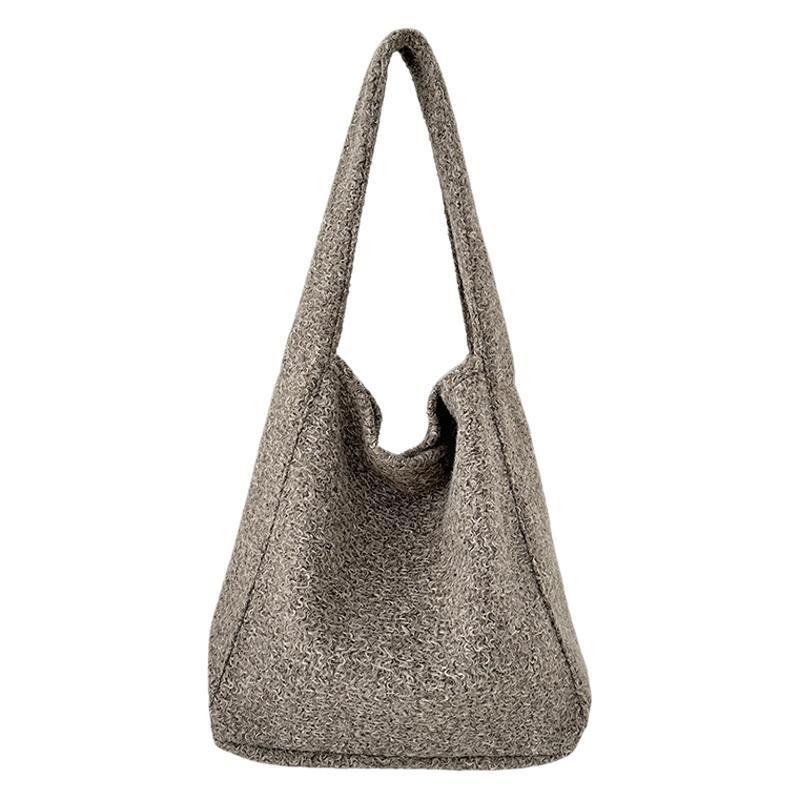 Commuter Woolen Large-capacity Handbag Women's Autumn and Winter New Trendy Versatile Shoulder Bucket Bag