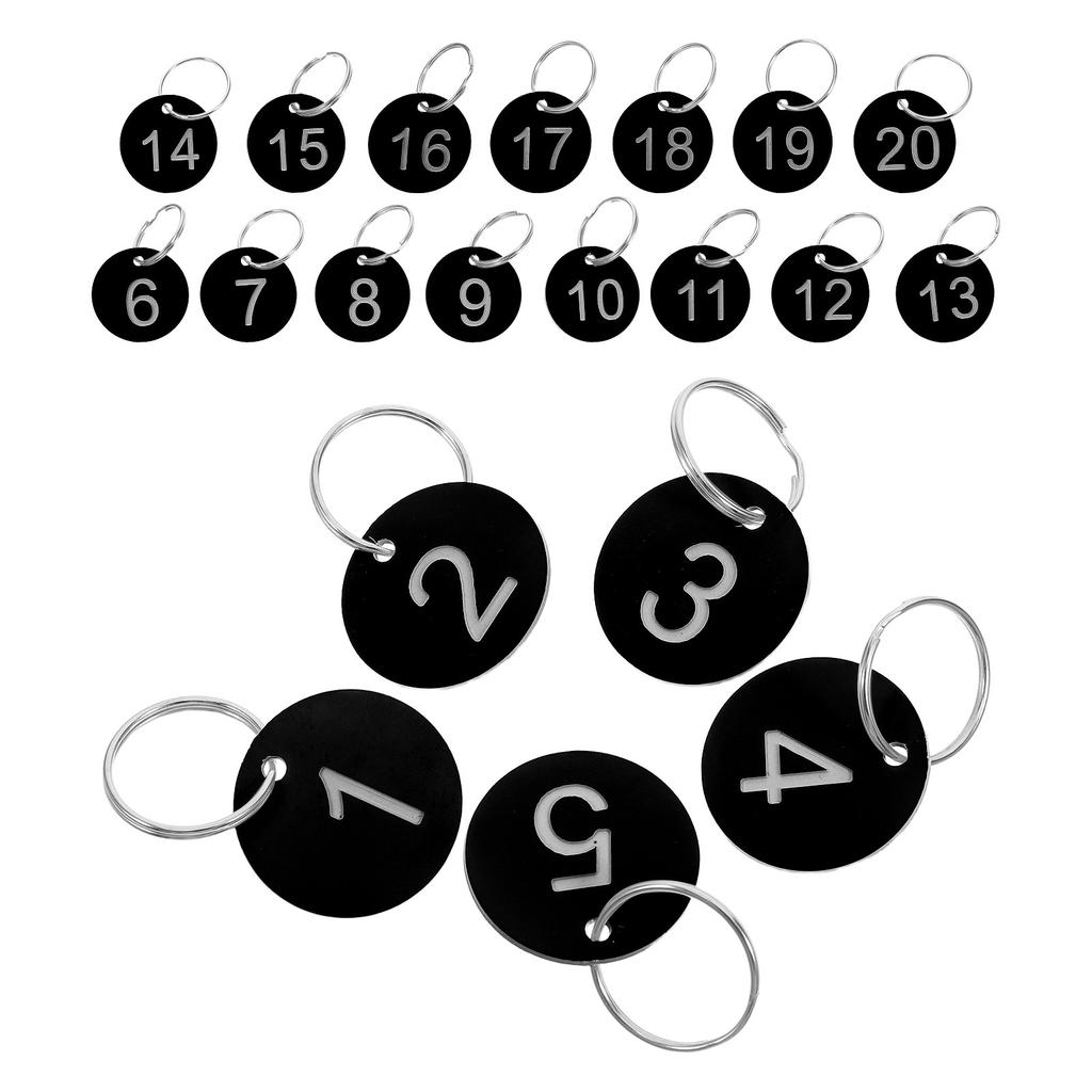 1Set Professional Round Numbered Hanger Tags Plastic 1-20 for Quick Identification in Busy Environments Table Signage Key Tags