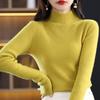 Damen Slim Fit Halbrollkragen Strickpullover Unifarbe Langarm Lässiges Elegantes Oberteil