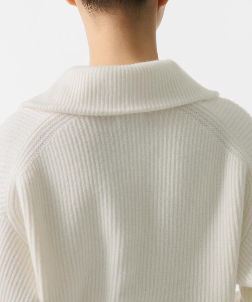MUSINSA STANDARD WOMAN Women'S Lambswool Ribbed Knit Half Zip [Ivory]
