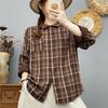 Autumn Women Plaid Shirts Long Sleeve Casual Blouses Turn Down Collar Loose Lady Cardigan Tops Female Clothes College Style