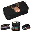 Cute Cartoon Christmas Reindeer Pencil Cases for Student School Pen Box Pencil Bag Large Storage Pencil Pouch
