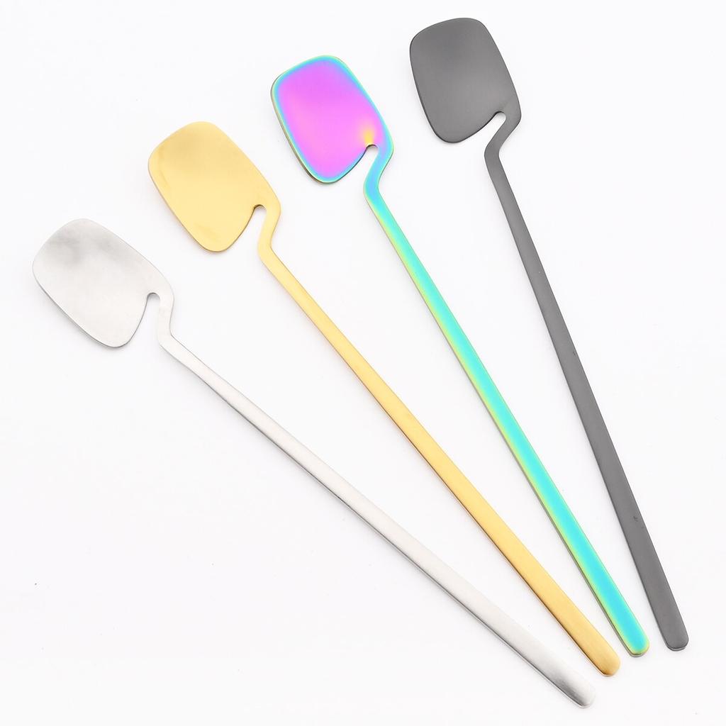 2dílné příbory z nerezové oceli 304 naběračka na zmrzlinu dlouhá lžíce kávová lžička příbory matné barevné medové lžičky nádobí kuchyňské doplňky