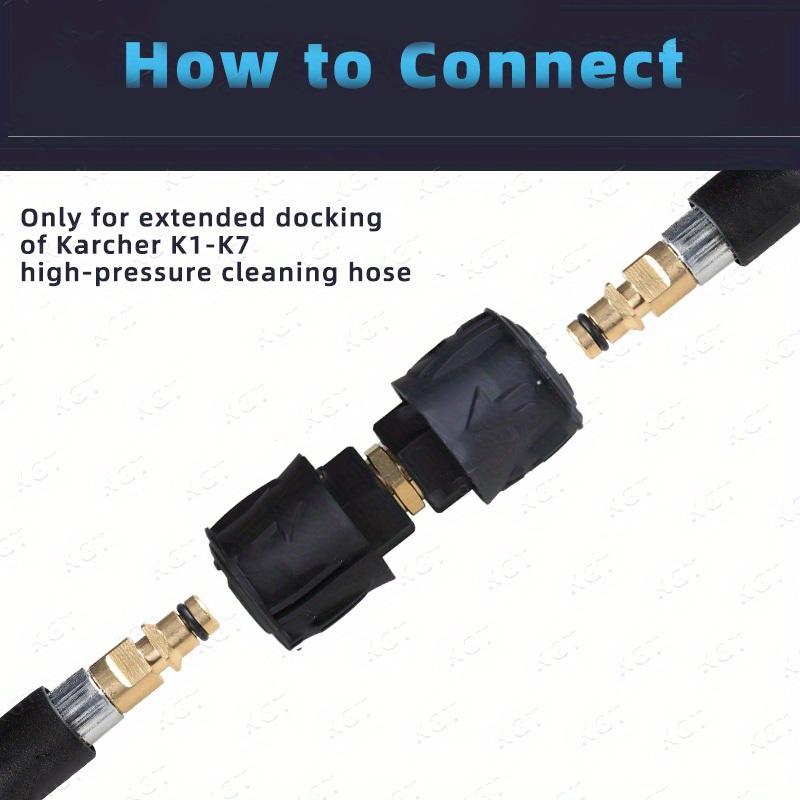 Durable Brass Extension Coupler for Karcher K1-K7 - Quick Connect Pressure Washer Hose Connector Fit Most High-Pressure Accessor