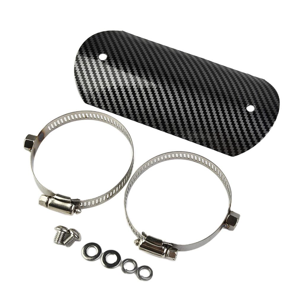 Motorcycle Exhaust Middle Pipe Heat Shield Muffler Protector Guard Carbon Style