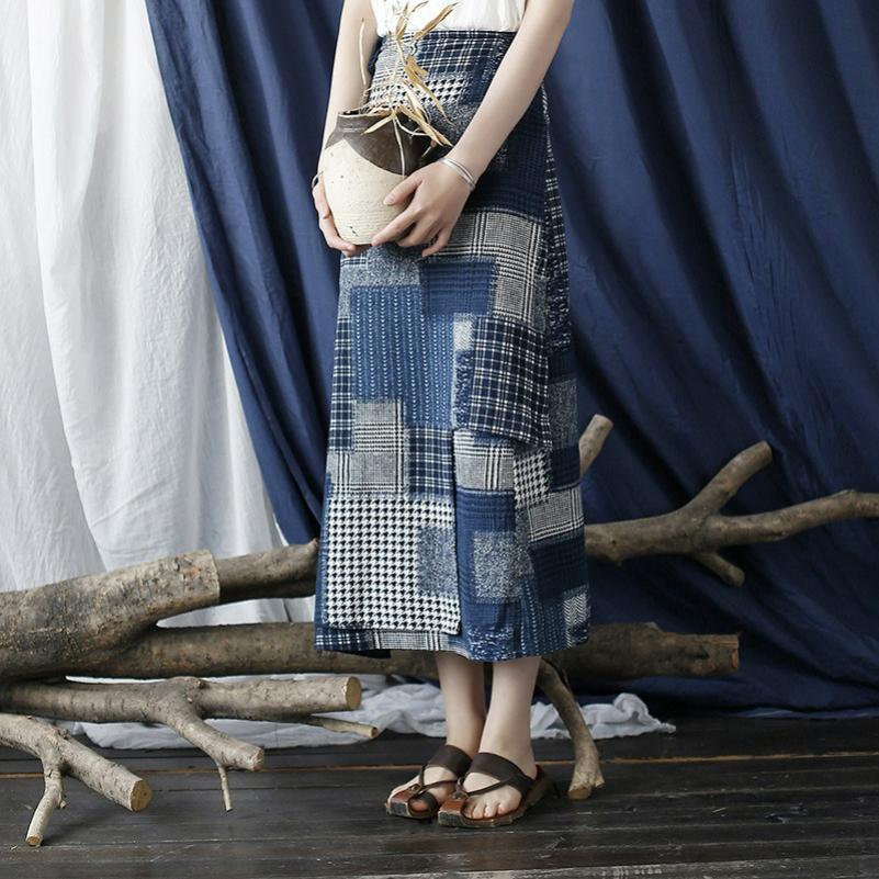 Women's Retro Literary and Artistic Old Washed Loose Summer Skirt One-piece Women's Skirt