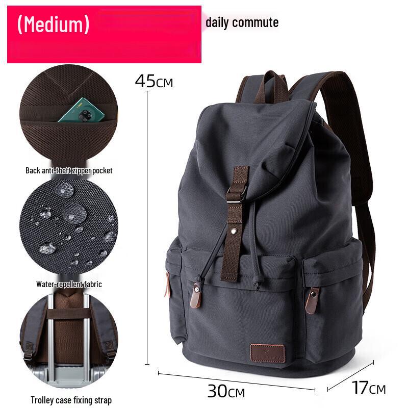 

Li Shen Men s Canvas Travel Hiking Backpack 16 inch