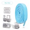 No Tie Shoe laces Elastic Laces Sneakers Tennis Silver Diamond buckle Shoelaces without ties Flat Shoelace for Shoes accessories