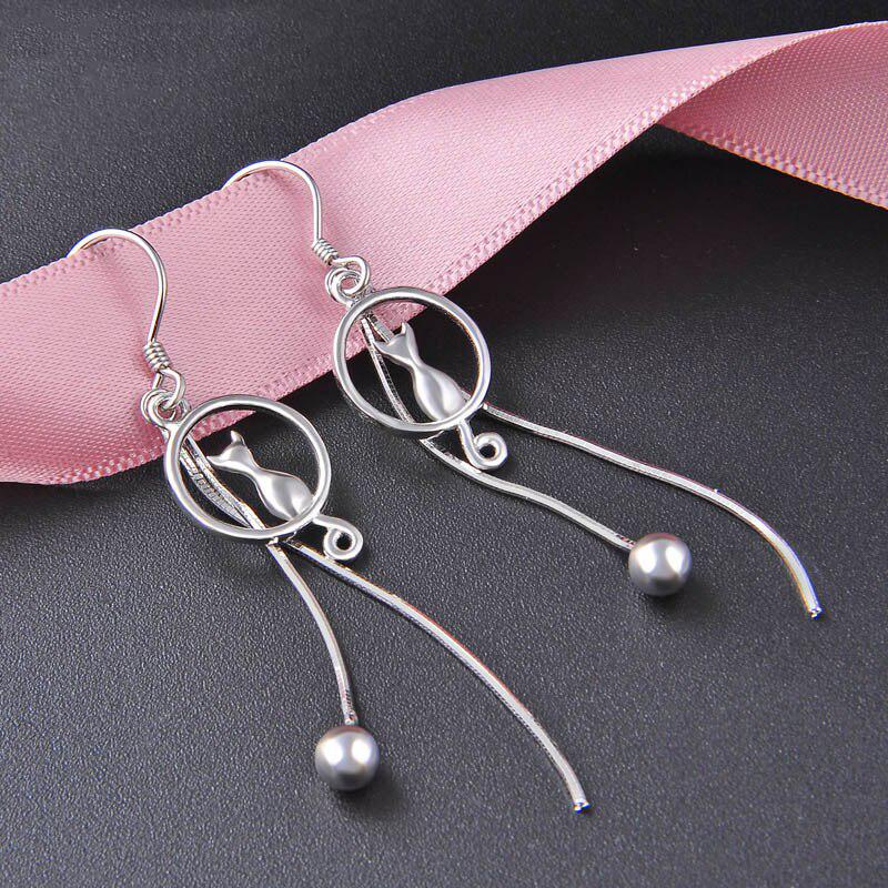 Tancise  Earrings Cat Shaped Drop Earrings Korean Style Wedding Party For Women