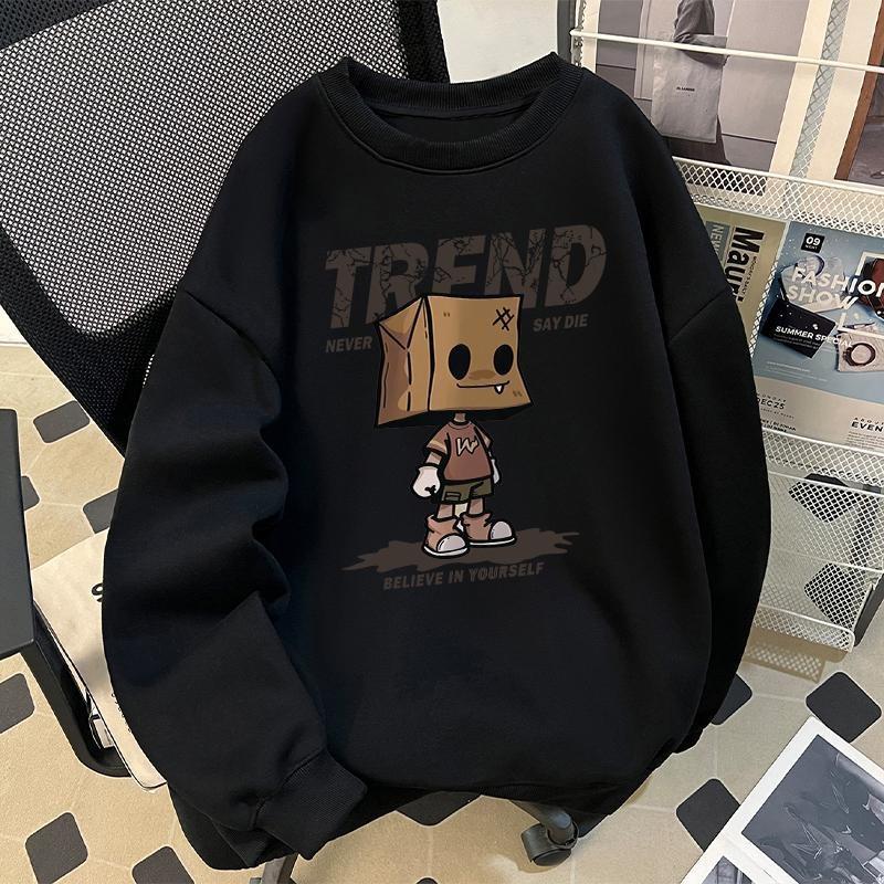 

Men s Fleece-Lined Sweatshirt – 2025 Trendy Anime Print, Autumn/Winter Casual Wear 5XL