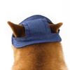 Linen Denim Dog Hat with Ear Holes Summer Outdoor Travel Sport Sun Protection Cap Adjustable Hat for Small Medium Large Dogs