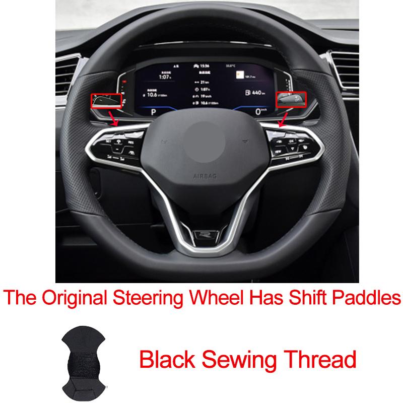 Hand Sew Car Steering Wheel Cover For Volkswagen VW Golf 8 MK8 GTI Golf GTE 2020 2026 Braid On the Steering Wheel Car Protector