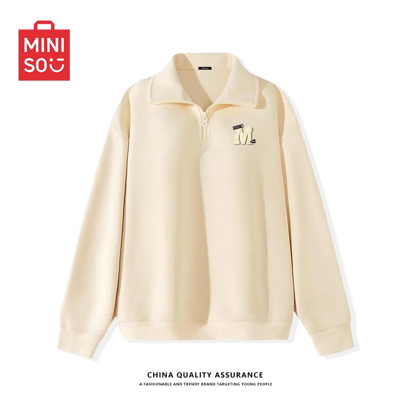 MINISO Men's Half-Zip Stand Collar Pullover Sweatshirt