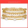 European Style Bracelet Set With Faux Pearl And Ceramic Beads For Women And Men
