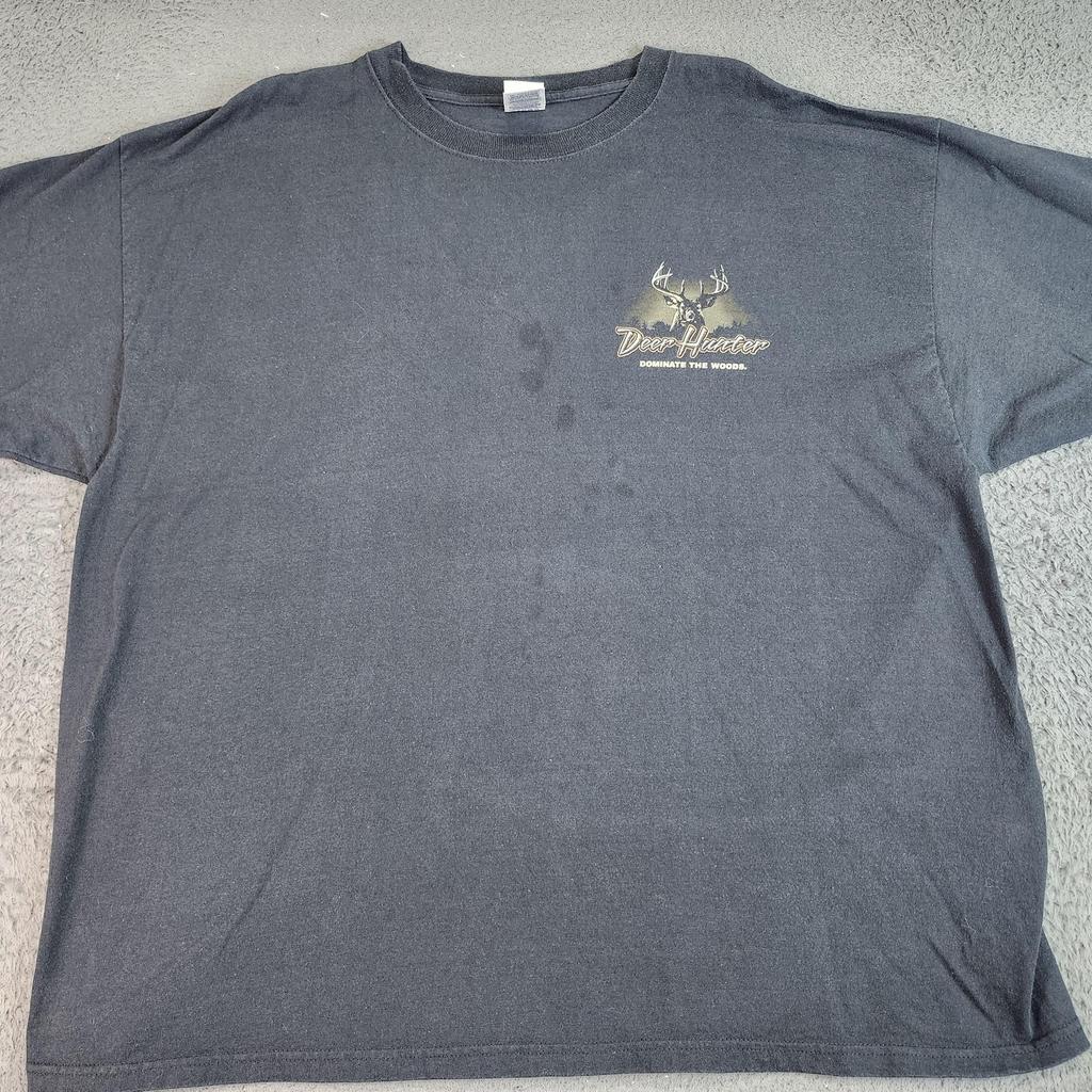 Vintage Delta Deer Hunter Shirt Mens 2XL Gray Buck Wear Graphic Hunting Tee 2003 Unisex T-Shirt