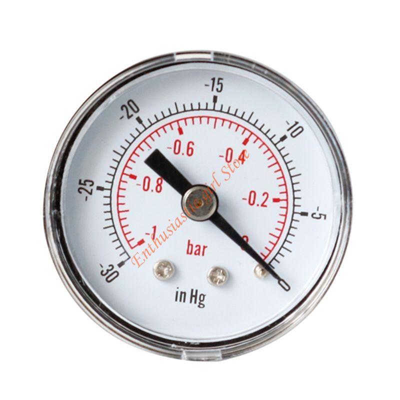 Vacuum Pressure Gauge 1/8" BSPT Back Mount 40mm 0 30 0 & 1 Bar Metal for She RXJB