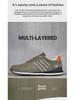 Double Star Men's Genuine Leather Non-Slip Running Shoes with Shock Absorption and Soft Sole