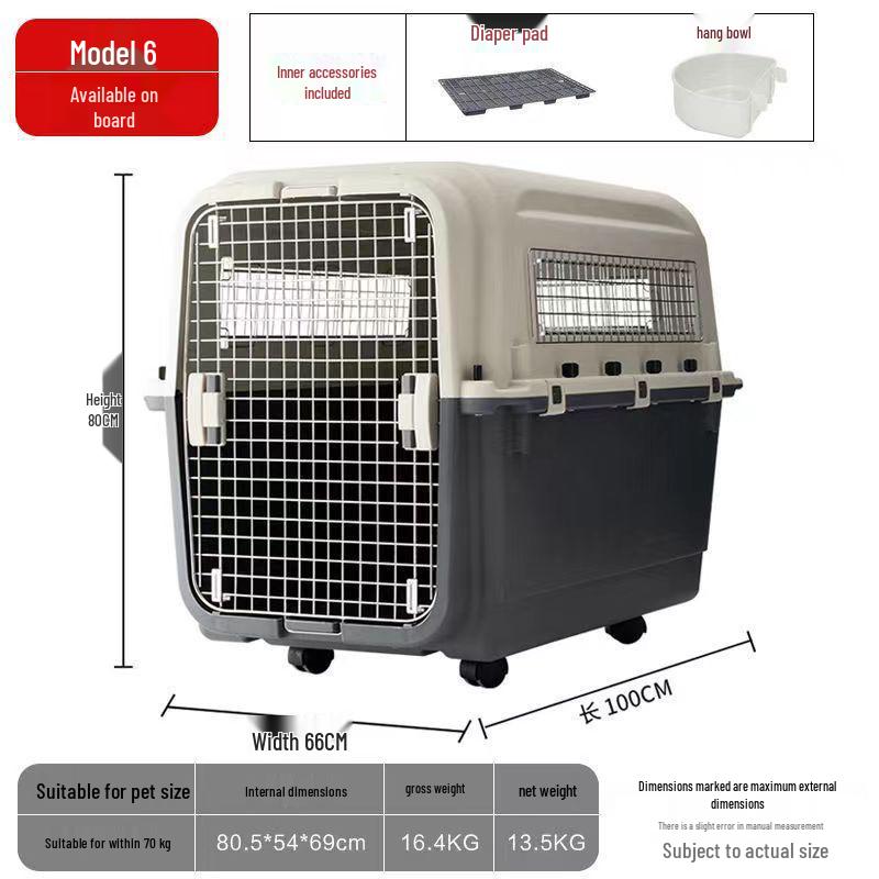 Extra Large Portable Pet Airline Carrier for Dogs, Cats, and Small Animals