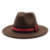 Ji Nan Ladies Black Wool Jazz Hat Big Eaves Hat Flat Edge Top Hat Czy-054