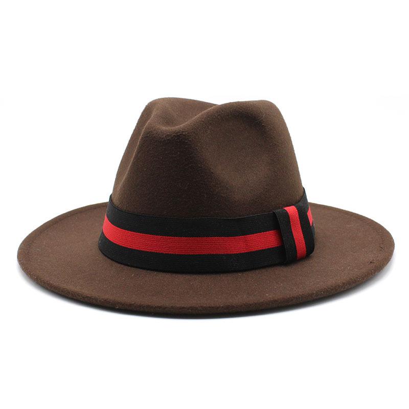 Ji Nan Ladies Black Wool Jazz Hat Big Eaves Hat Flat Edge Top Hat Czy-054