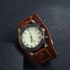 Mens Vintage Leather Bracelet Watch Accessory Adjustable Cuff Style Brown Black Retro Design
