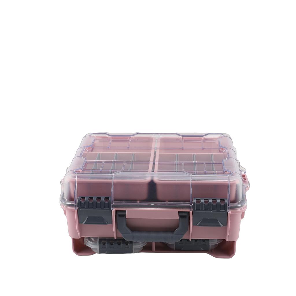 Fishing Tackle Box with 2 Trays Water Proof Fishing Lure Storage with Detachable Divider for Outdoor