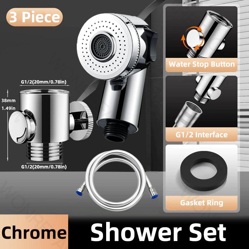 G1/2 Universal Shower Head Valve One Key Water Stop Switch G1/2 Water Saving Push Button Handheld Shower Quick Shut-off Valve
