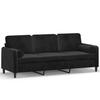 VidaXL 3-seater Sofa with Decorative Pillows Black 180 Cm Velvet, Sofa, Living Room Sofa, 3-seater Velvet Sofa, 3200896
