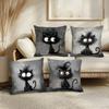 1/4pcs Funny Fluffy Black Cat Throw Pillow Covers Cute Cartoon Gothic Decorative Pillowcases for Home Sofa Bedroom Cushion cover