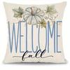 Hello Pumpkin  Fall Welcome Pillows Pattern Cushion Cover Suitable For Sofa Bedroom Car Pillow Cover