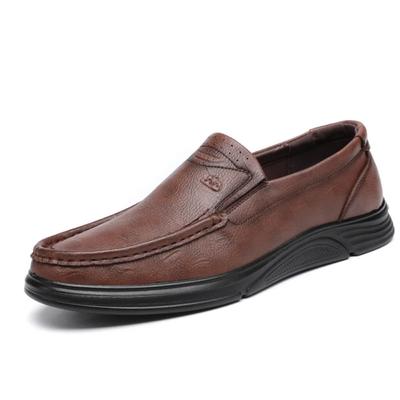 FashionFashion Cow Leather Men's Loafers Spring  Autumn Designer Soft Sole Casual Male Shoes Solid Color Business Men Dress Shoes