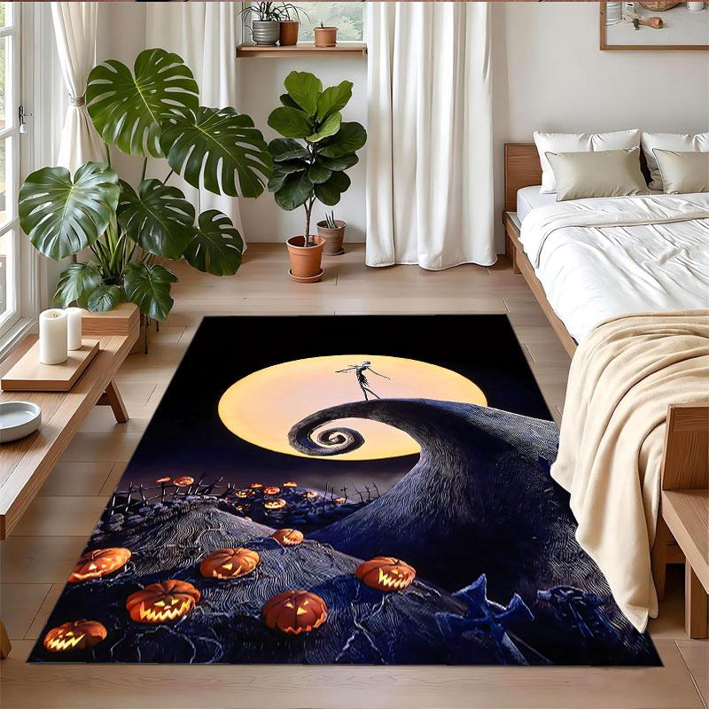 Crystal Velvet Rug Soft Non Slip Indoor Floor Mat Home DecorThe Nightmare Before Christmas Jack Sally
