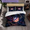 Atletico Madrid Pattern 3 Pieces Bedding Set Soft Microfiber Duvet Cover with Pillow Cases for Bedroom
