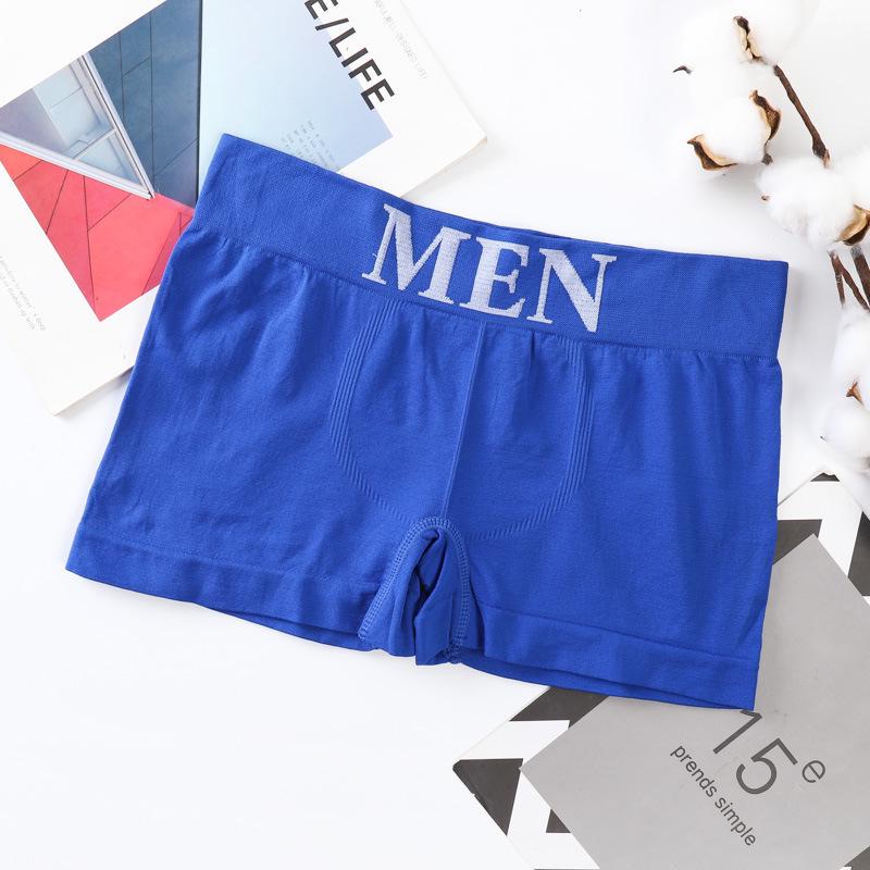 Men s Mid-Waist Seamless Boxer Briefs - Plus Size, Comfortable, Breathable, Sports Underwear One Size королевский синий