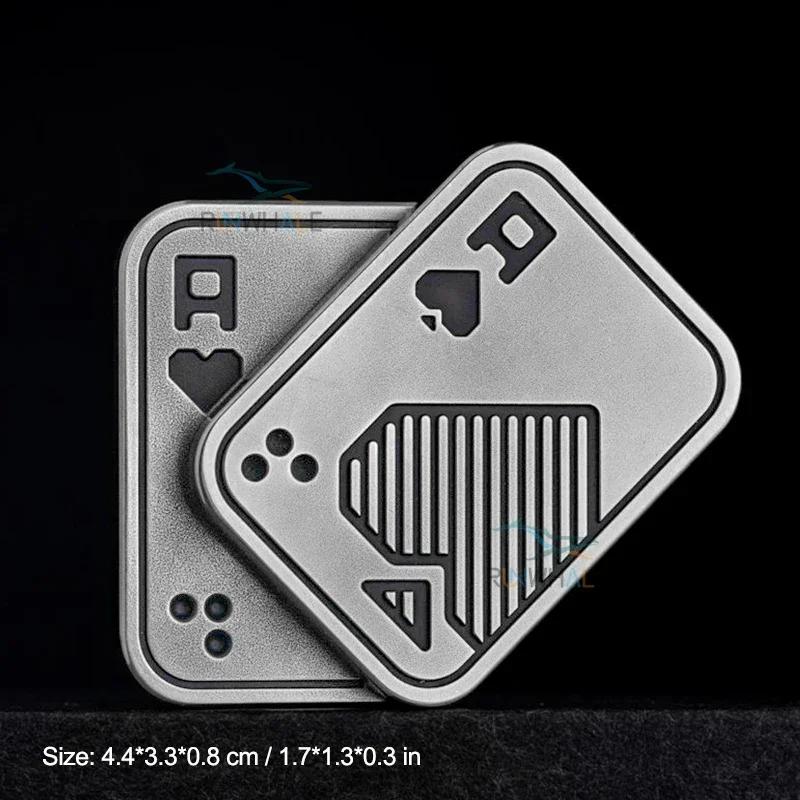 EDC Push Slider Metal Fidget Anti Stress Toys Adults Finger Spinner Poker Relieve Anxiety Toy Portable Pop Magnetic Slider Games