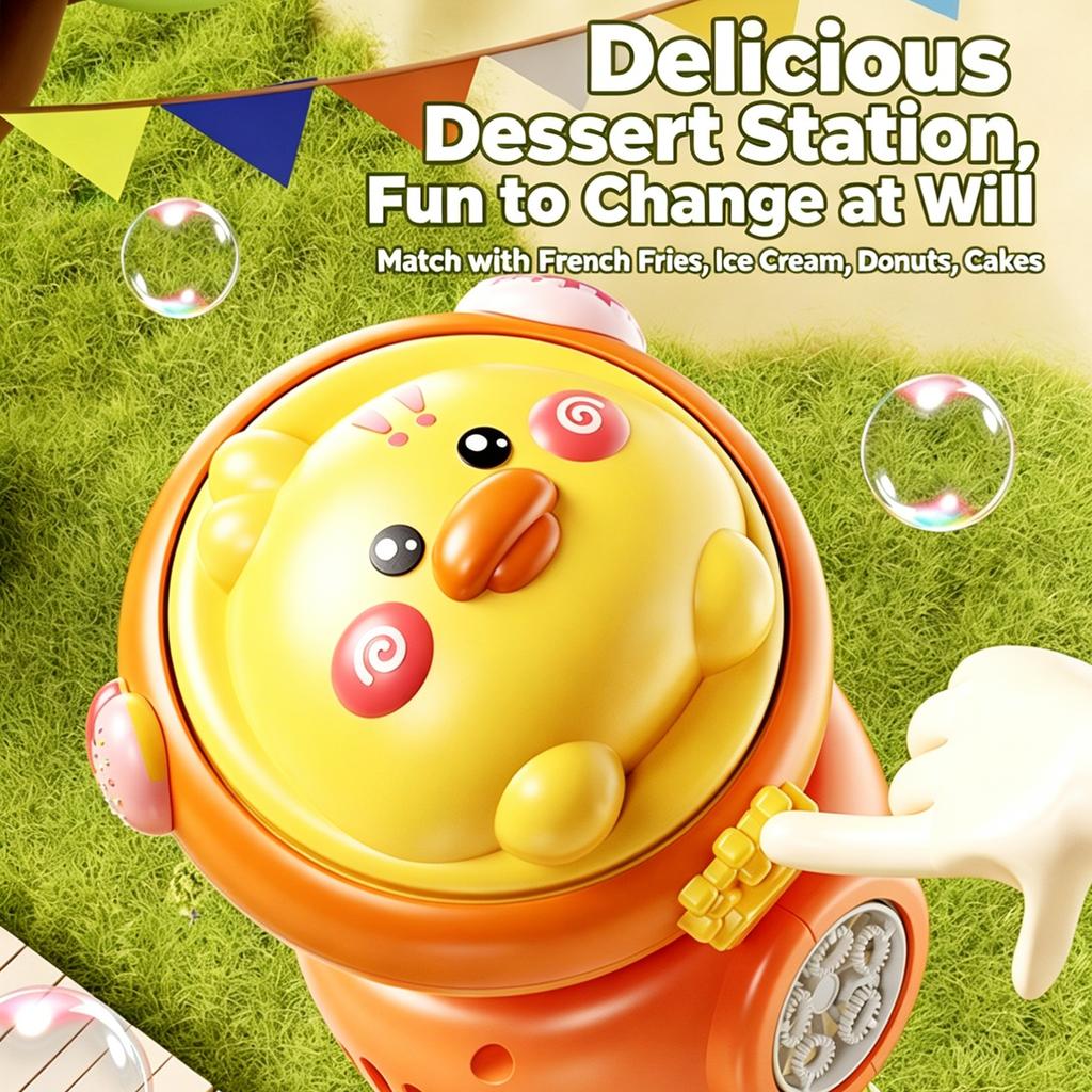 Rechargeable Bubble Machine Handheld Bubble Blower Toy with 90ml Bubble Solution Capacity Electric Bubble Wand for Outdoor Indoor Play
