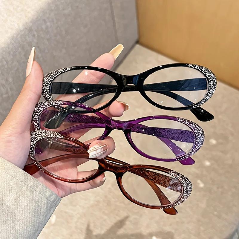 Small-framed cat-eye fashionable reading glasses for women, suitable for both men and women, +1.0+4.0 ultra-light