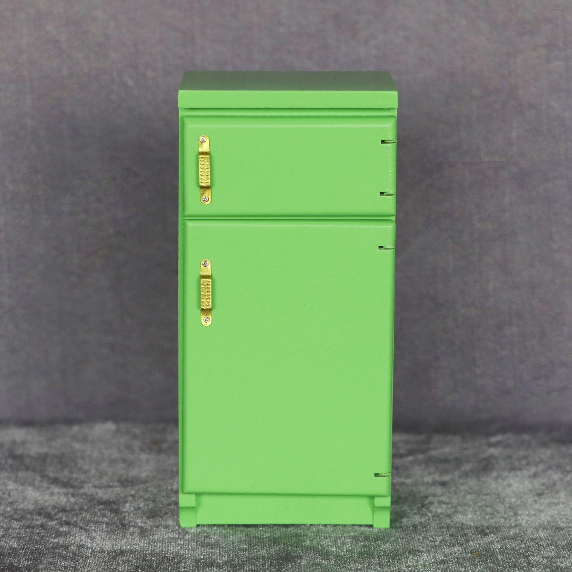 1:12 Scale Miniature Dollhouse Kitchen Scene Green Refrigerator зелёный