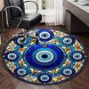 Evil Eye Stained Glass Design round carpet Chair cushion Round Entryway Rug, Soft Round Rugs for Living Room, Bedroom, Circle Carpet decor gifts