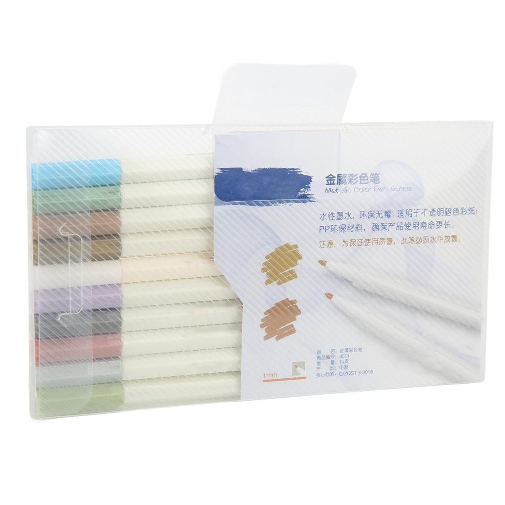 Metallic-Farbstifte 10 Farben Starke Deckkraft Umweltfreundliche Marker zum Malen Scrapbooking DIY-Basteln