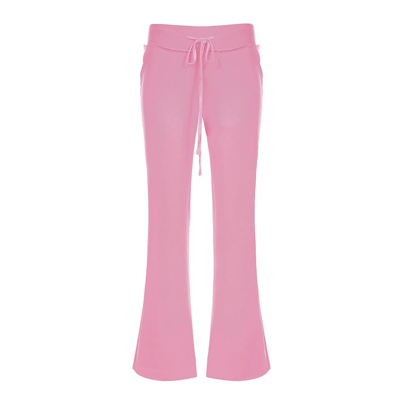 Set con felpa casual color block e pantaloni in maglia da donna Street Style 2025 per Primavera e Autunno