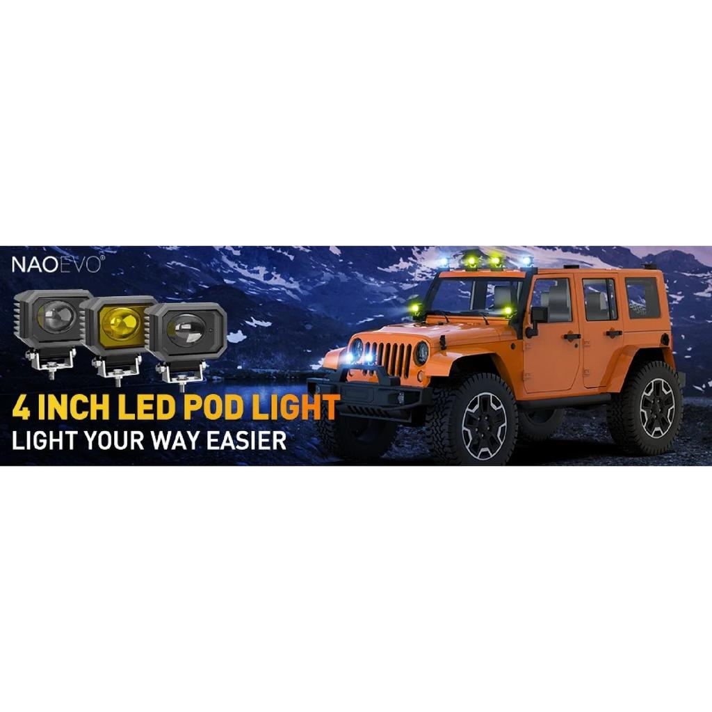 12D 4inch Led Work Light Spotlight 18000LM Work Light Pods Fog Lights for Motorcycles Truck 4x4 Off Road Led Bar