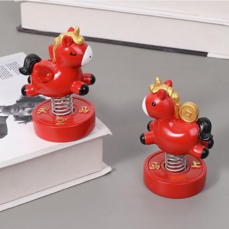 2026  Creative Horse Cute Statue Key Chain Pendant Home Office Desktop Ornaments Funny Toys