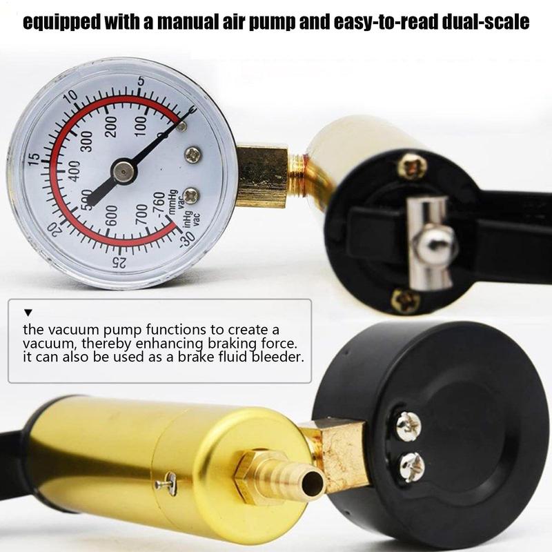 Manual Brake Bleeder Kit Handheld Vacuum Pump Universal Fluid Pressure Tester Tool for Car Clutch Coolant System Bleeding