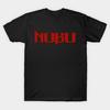 Men Black Print T-shirt Nobu No-Cut Transfer Paper Print Cotton Tshirt