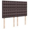 Box Spring Bed with Mattress Dark Brown 140 X 190 Cm Fabric