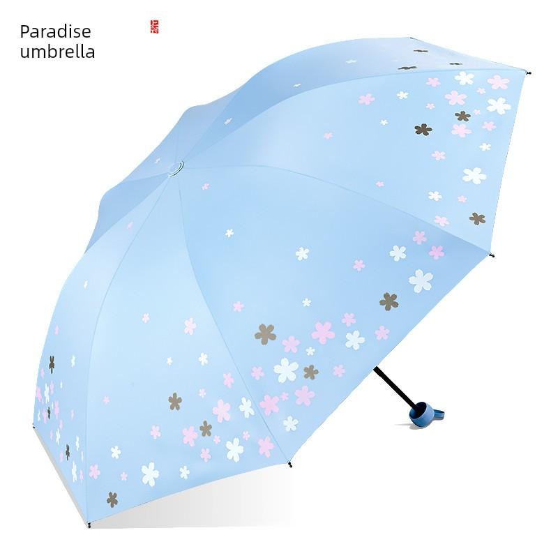 Paradise Umbrella Sun Protection UV Protection Umbrella Female Sun Umbrella Goddess Black Glue Fresh Dual-Use Sun Umbrella Foldable
