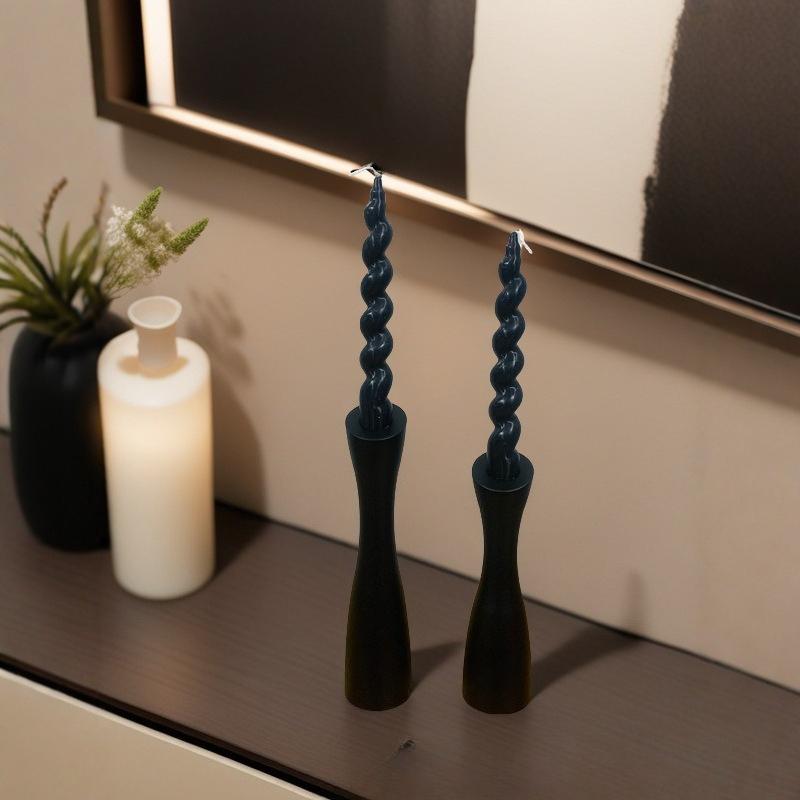 Retro Small - Waisted Wooden Candelabra, a Decorative Ornament for Living Room, Dining Table and Entrance Hall