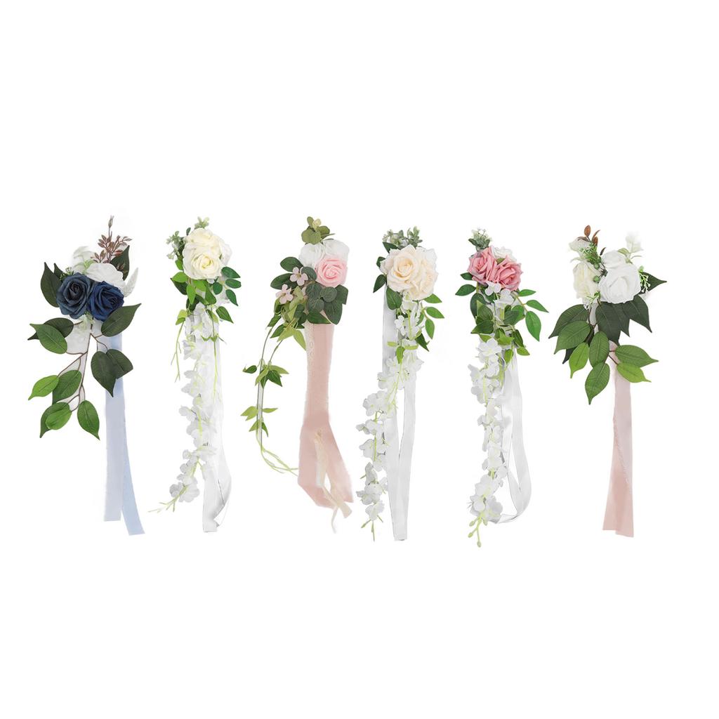 Floare Spătar Scaun Nuntă Artificială Realistă Formă Plină Straturi Bogate Elegantă Trandafir Petrecere Nuntă Scaun